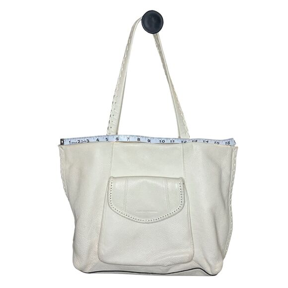 Aimee Kestenberg Leather Tote Bag White Shoulder Bag Large Soft Pebbled Leather - Picture 6 of 11
